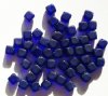 50 8mm Diagonal Hole Matte Cobalt Cube Beads